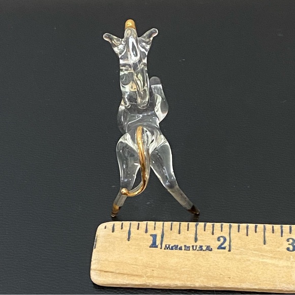 Vintage Clear Spun Glass Gold Gilt Unicorn Mini Figurine - Picture 10 of 11